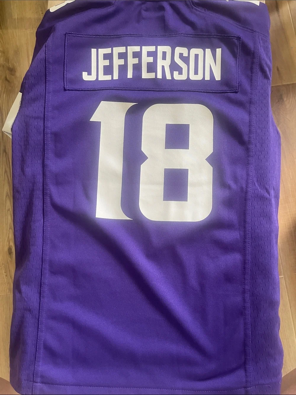 Nike Purple Minnesota Vikings #18 Football Jersey with White Accents
